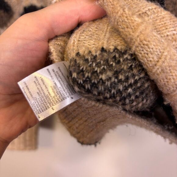 Moth Anthropologie Leopard Print Mock Neck Sweater Small - Picture 5 of 6